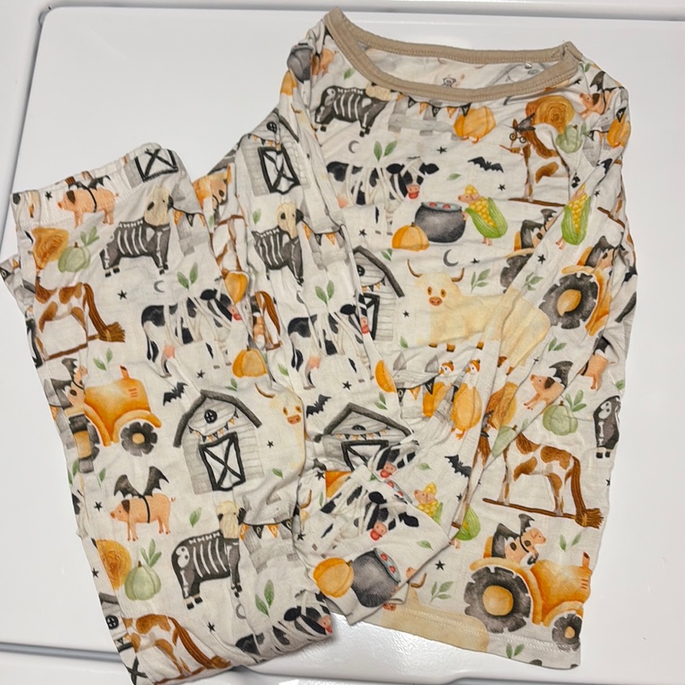 Fall Farm Print Bamboo Pajama Set